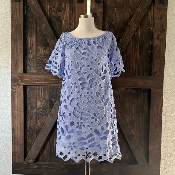 NWT PRETTYGARDEN Summer Off Shoulder Vintage Floral Lace Flare Short Sleeve Sm - Picture 2 of 12